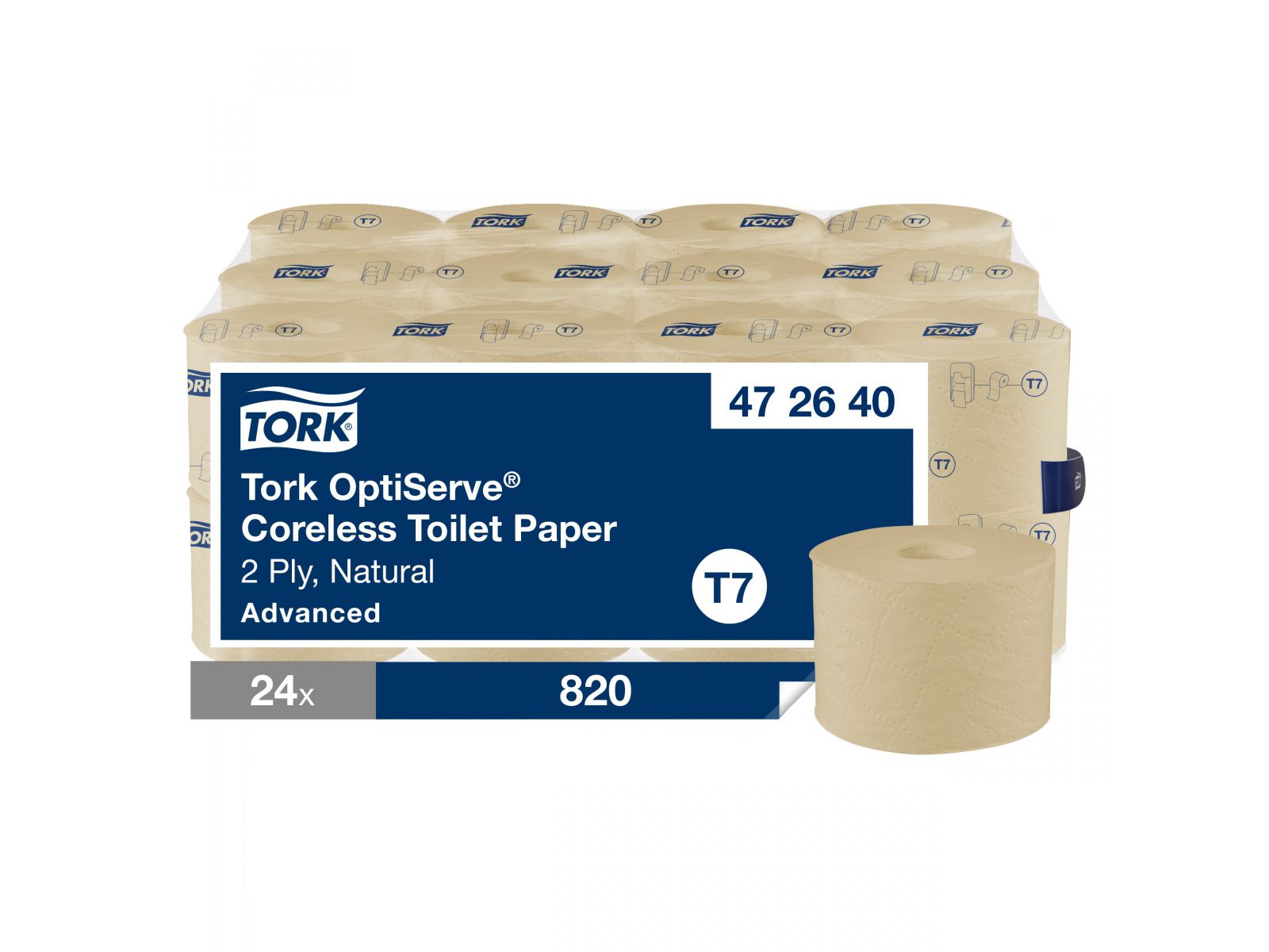 Papier toal. Tork 472640 T7 Mid-Size Natural x24